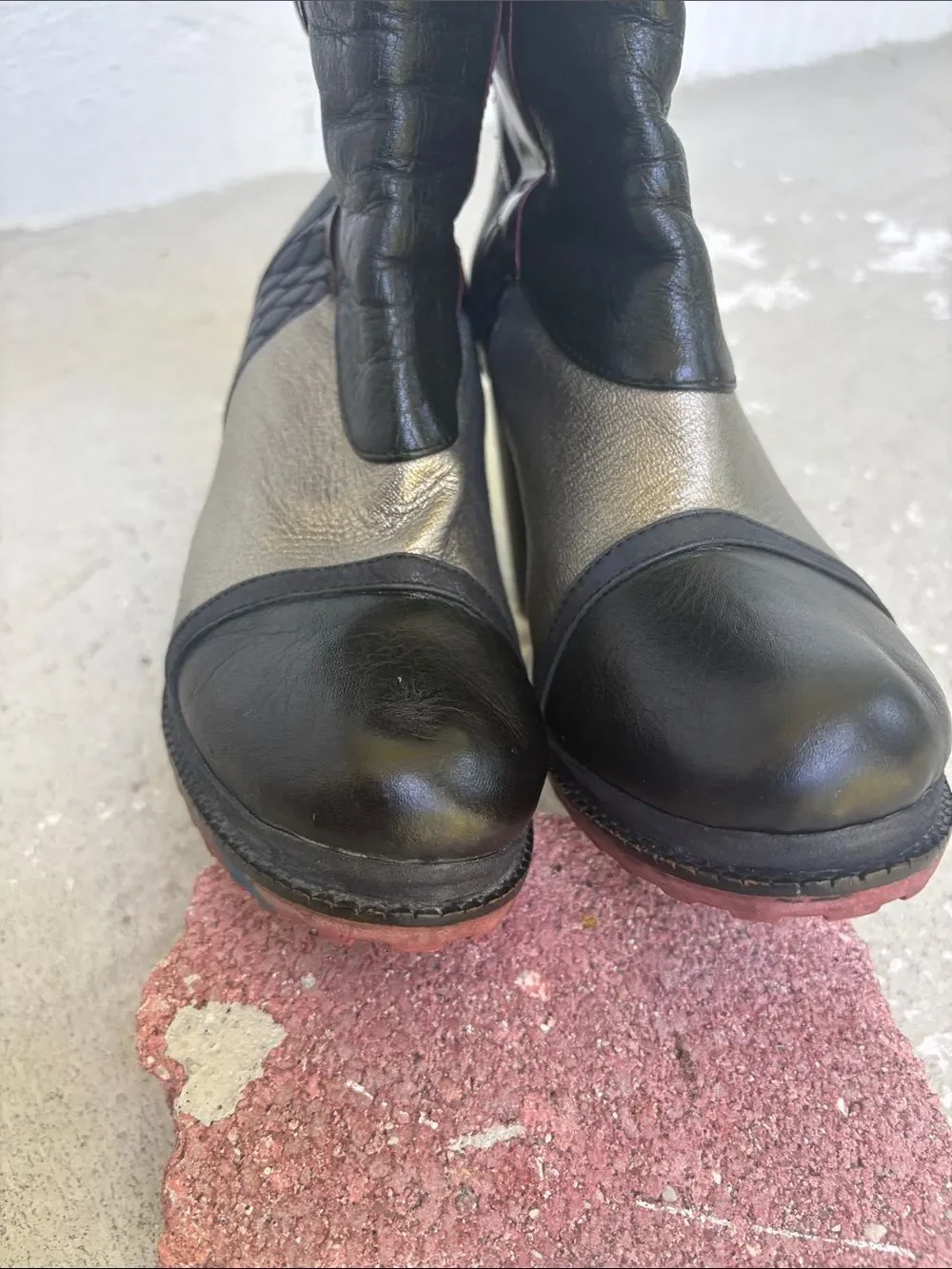 Benedito vintage patchwork leather boots